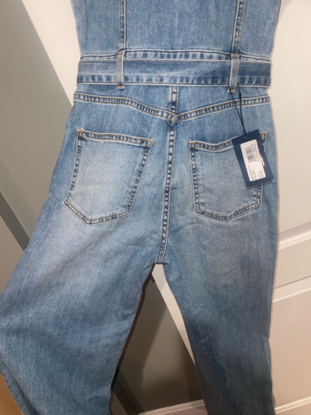 New! Ramy Brook Jemma Denim Wide Leg Belted Jumpsuit 💙 Size 26 NWT! - Picture 13 of 14